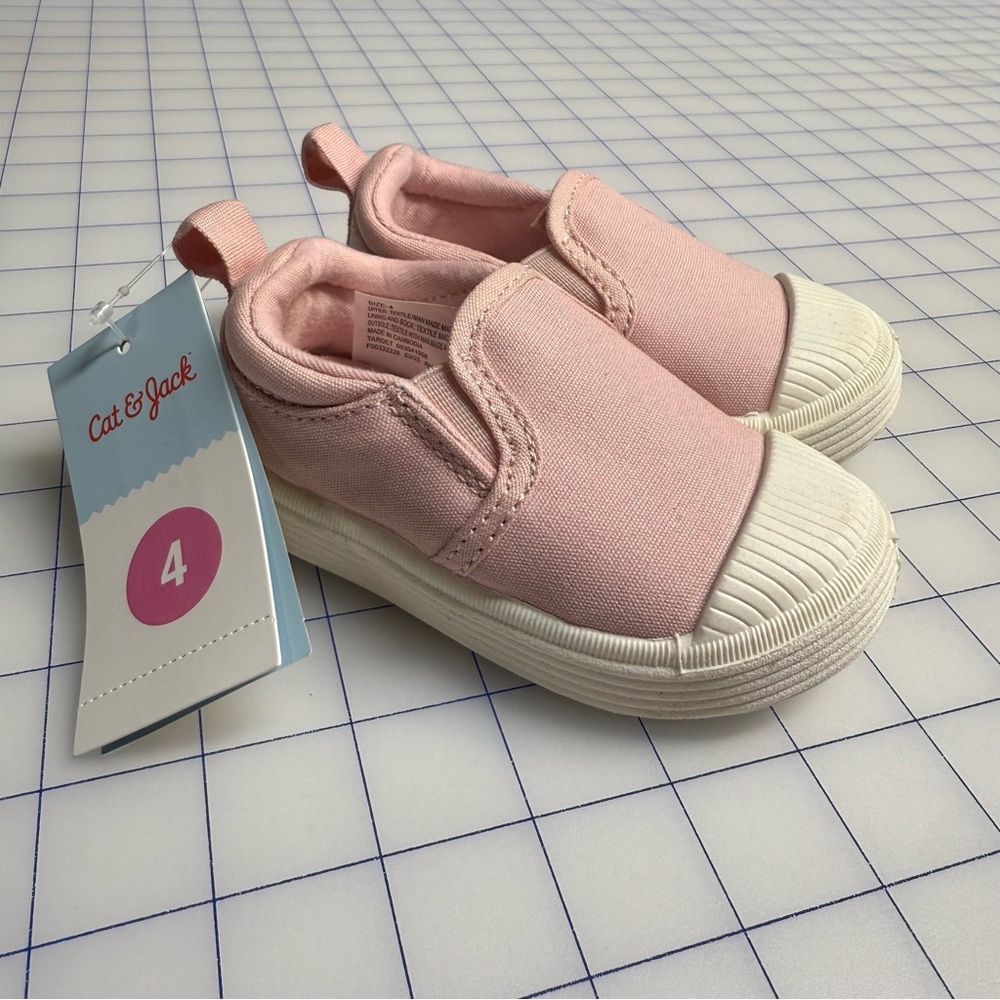 Toddler Girls Size 4 Slip-On Sneakers Pink Cat & Jack NWT